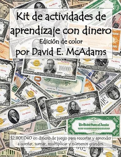 Kit de actividades de aprendizaje con dinero: $2,801,040 en dinero de juego para recortar y aprender a contar, sumar, multiplicar y números grandes. (Libros de Matemáticas Para Niños)