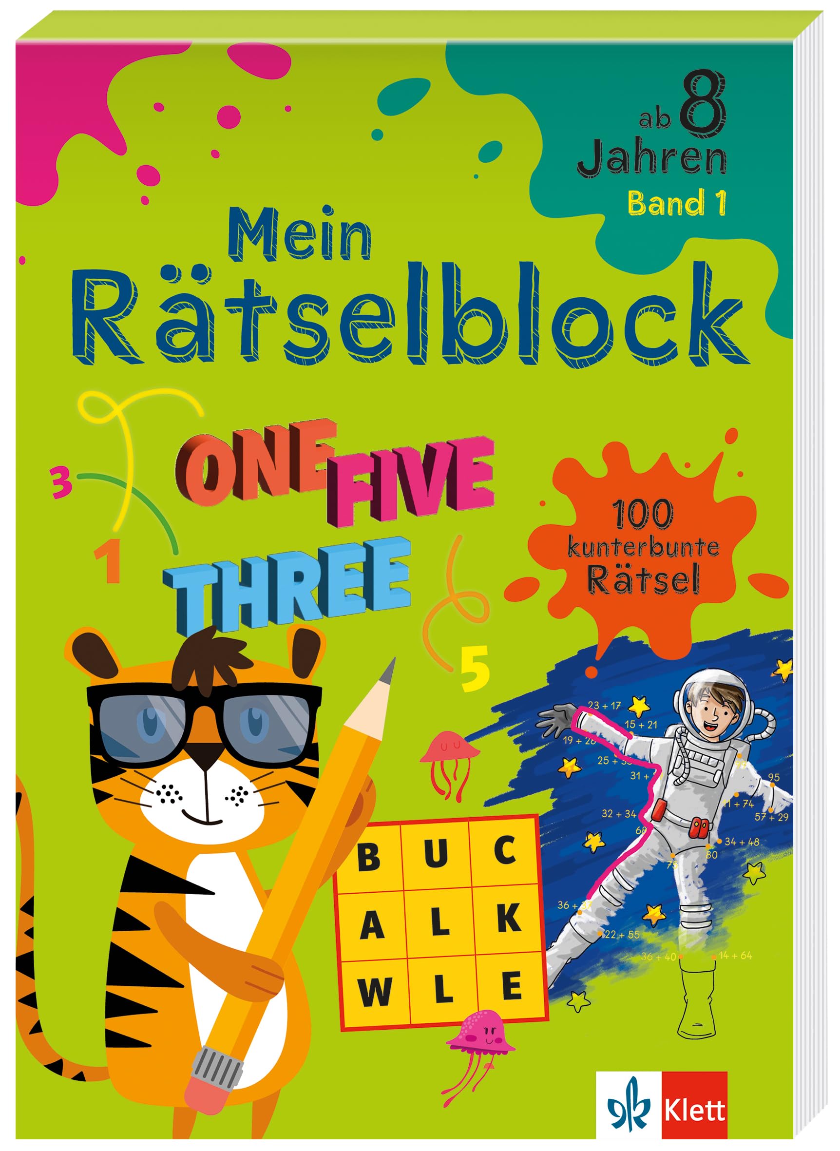 Klett Rätselblock ab 8 Jahre Band 1: 100 kunterbunte Rätsel und Kinderbeschäftigung für Reisen und zu Hause