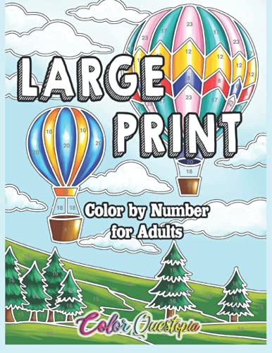 Large Print Color by Number for Adults: Coloring Book Volume 2 - A Variety of Simple, Easy Designs for Relaxation (Large Print Color By Numbers, Band 10)