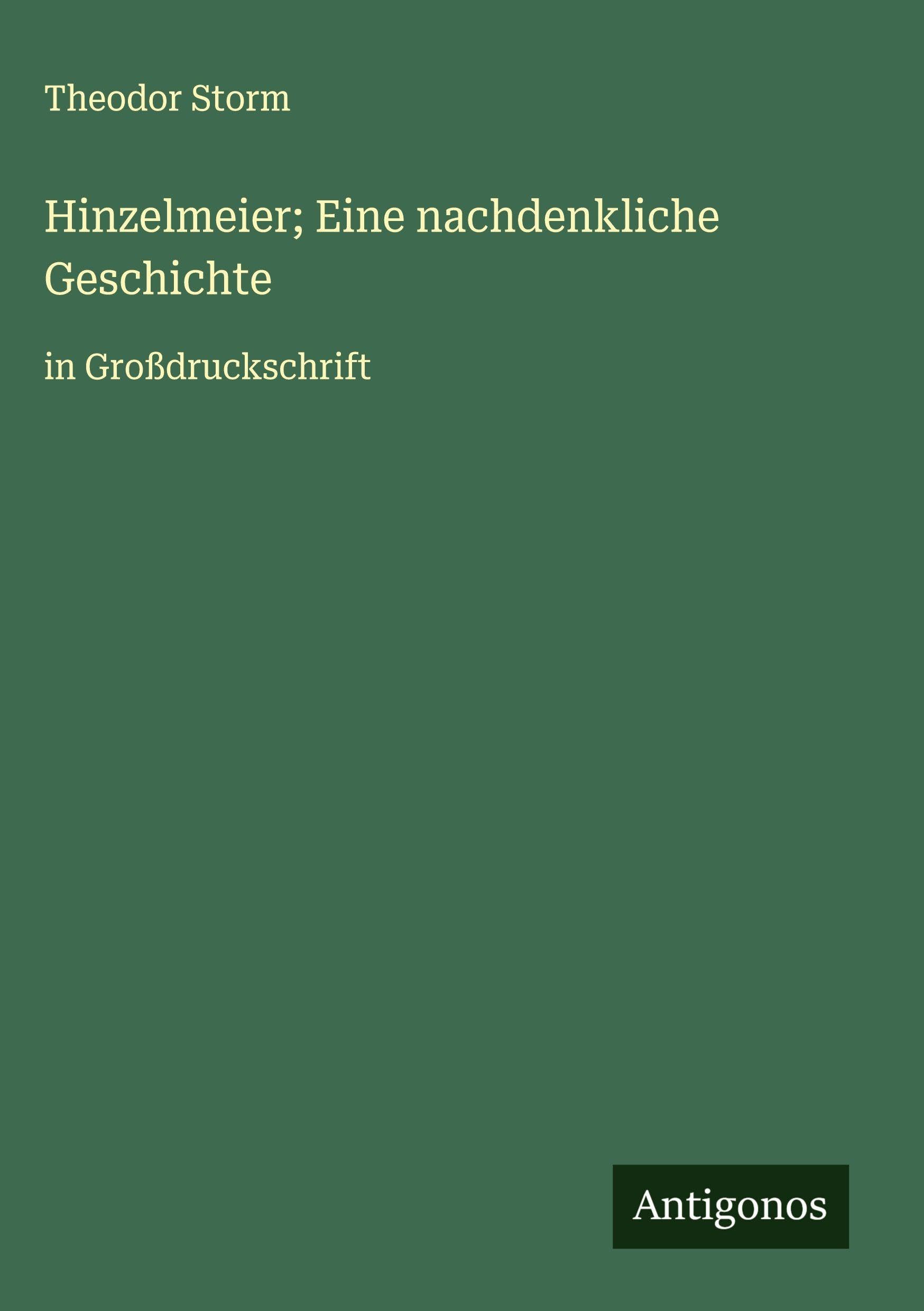 Hinzelmeier; Eine nachdenkliche Geschichte: in Großdruckschrift