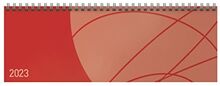 Tischquerkalender Professional Colourlux rot 2023: 1 Woche 2 Seiten; Bürokalender mit nützlichen Zusatzinformationen; Format: 29,8 x 10,5 cm