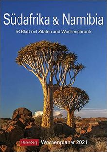 Südafrika & Namibia Kalender 2021: Wochenplaner, 53 Blatt mit Zitaten und Wochenchronik