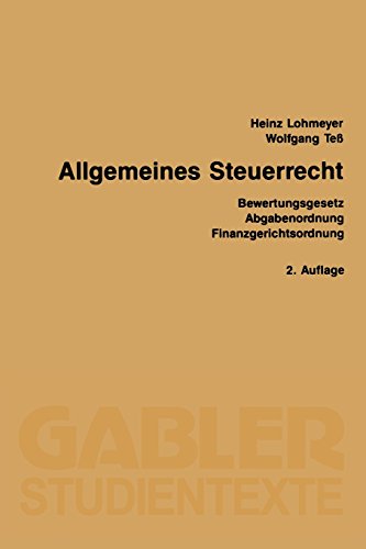Allgemeines Steuerrecht (Gabler-Studientexte)