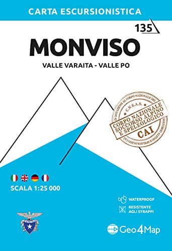 Monviso: Wanderkarte 1:25000