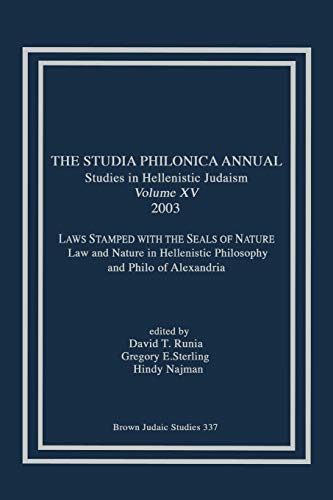 The Studia Philonica Annual XV, 2003