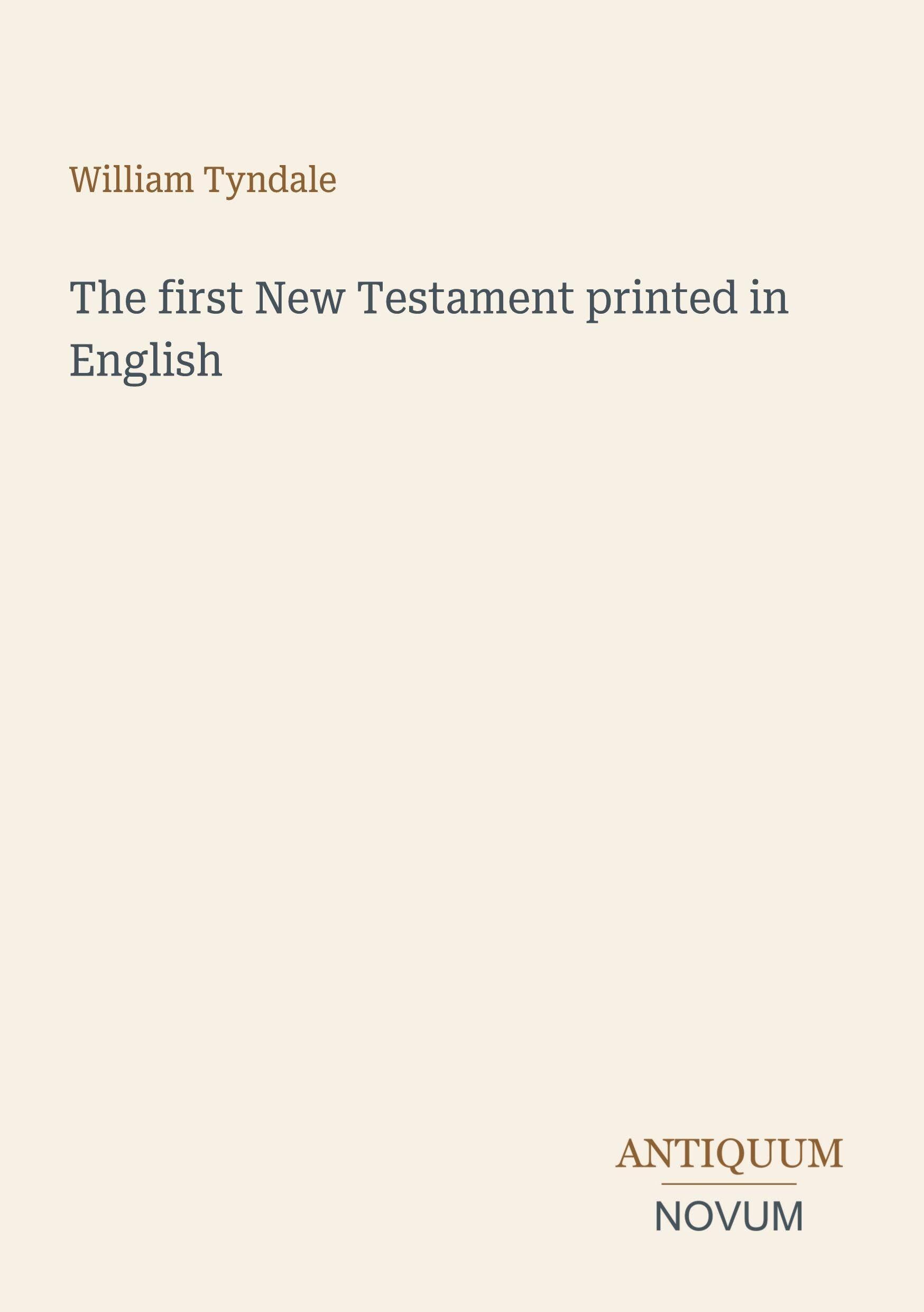 The first New Testament printed in English