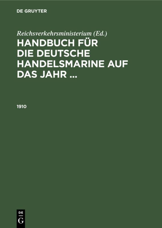 1910 (Handbuch für die deutsche Handelsmarine auf das Jahr ...)