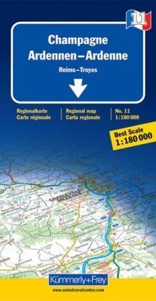 Champagne / Ardennen 1 : 180 000. Straßenkarte: Reims-Troyes. Mit touristischen Informationen