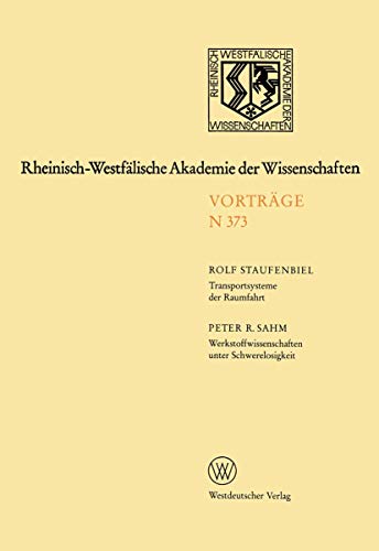 Rheinisch-Westfälische Akademie der Wissenschaften: Natur-, Ingenieur- und Wirtschaftswissenschaften Vorträge · N 373