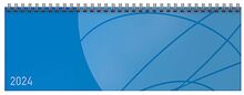 Tischquerkalender Professional Colourlux blau 2024: 1 Woche 2 Seiten; Bürokalender mit nützlichen Zusatzinformationen; Format: 29,8 x 10,5 cm