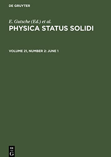 Physica status solidi, Volume 21, Number 2, June 1