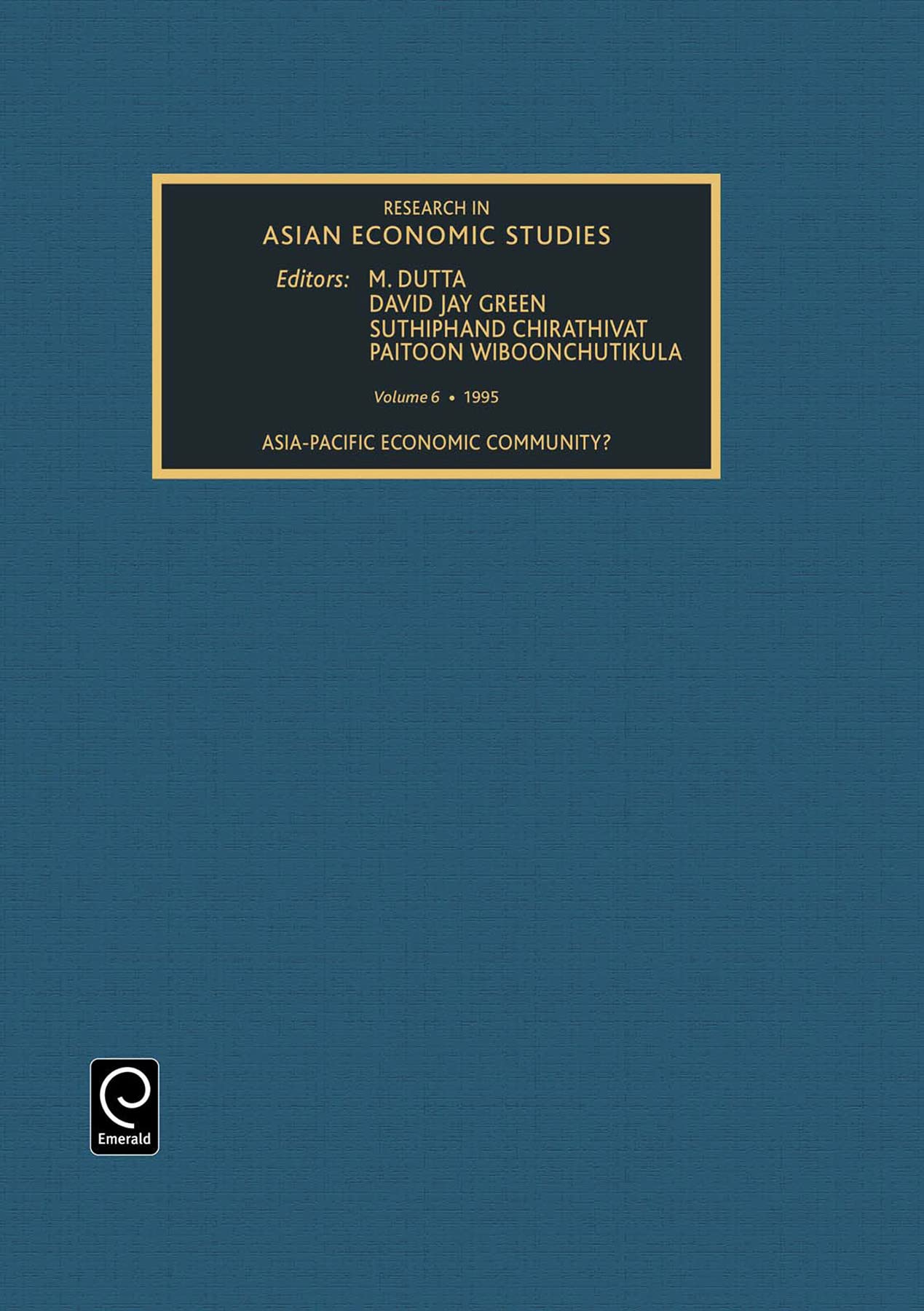 Research in Asian Economic Studies: Asia-Pacific Economic Community?
