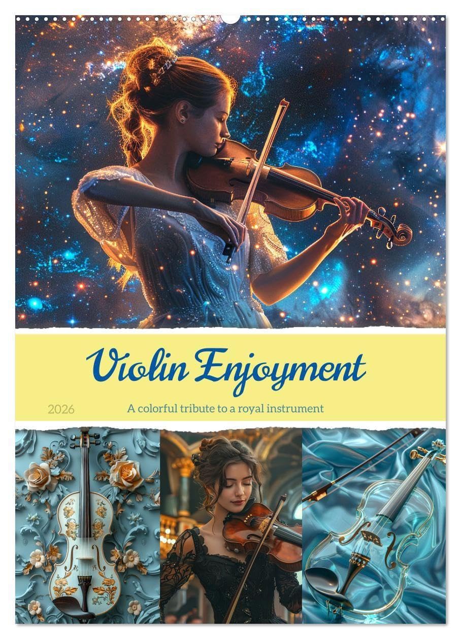 Violin Enjoyment (Wall Calendar 2026 DIN A2 portrait), CALVENDO 12 Month Wall Calendar: A royal instrument interpreted artistically (CALVENDO Art)