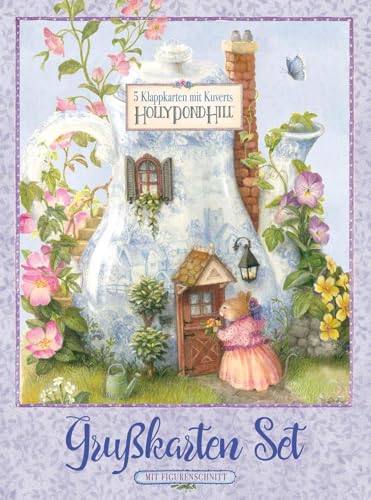 Klappkarten Set Grußkarten: 5 große Figuren-Grußkarten zu Ostern mit Kuverts, Osterkarten-Set, Osterkarten mit Hasen, Holly Pond Hill