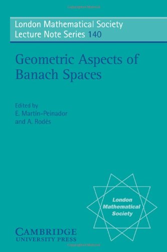 LMS: 140 Geometric Aspects, Banach: Essays in Honour of Antonio Plans (London Mathematical Society Lecture Note Series, Band 140)