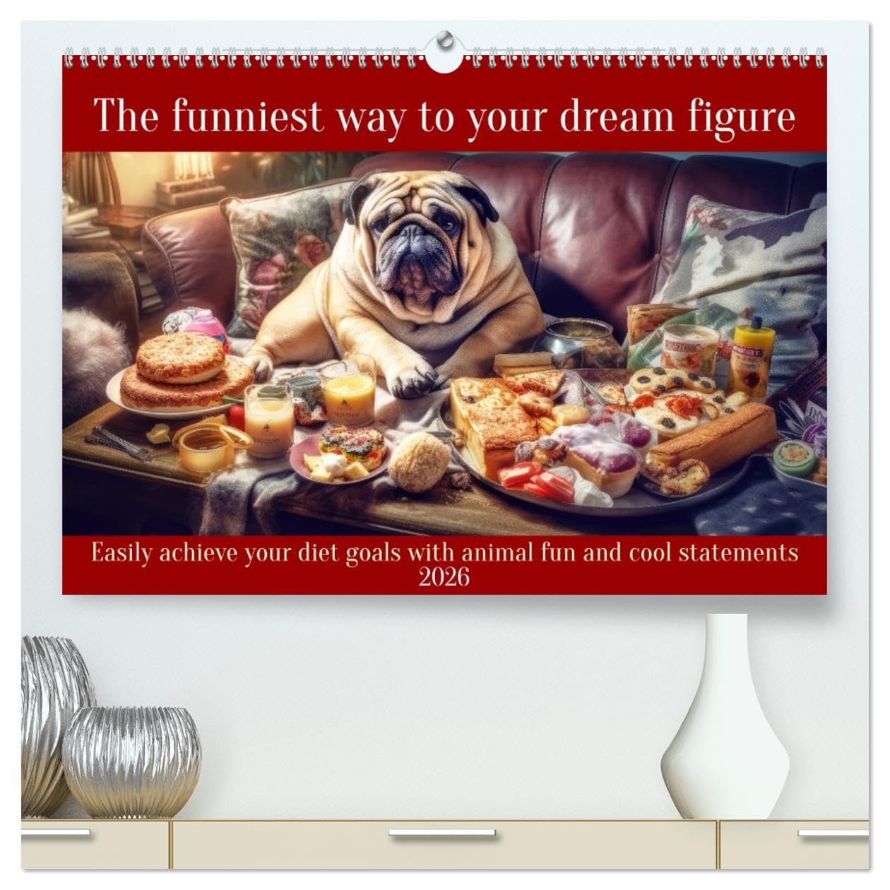 The funniest way to your dream figure (High Quality Premium Wall Calendar 2026 DIN A2 landscape),CALVENDO 12 Month Wall Calendar: Easily achieve your diet goals with animal fun and cool statements