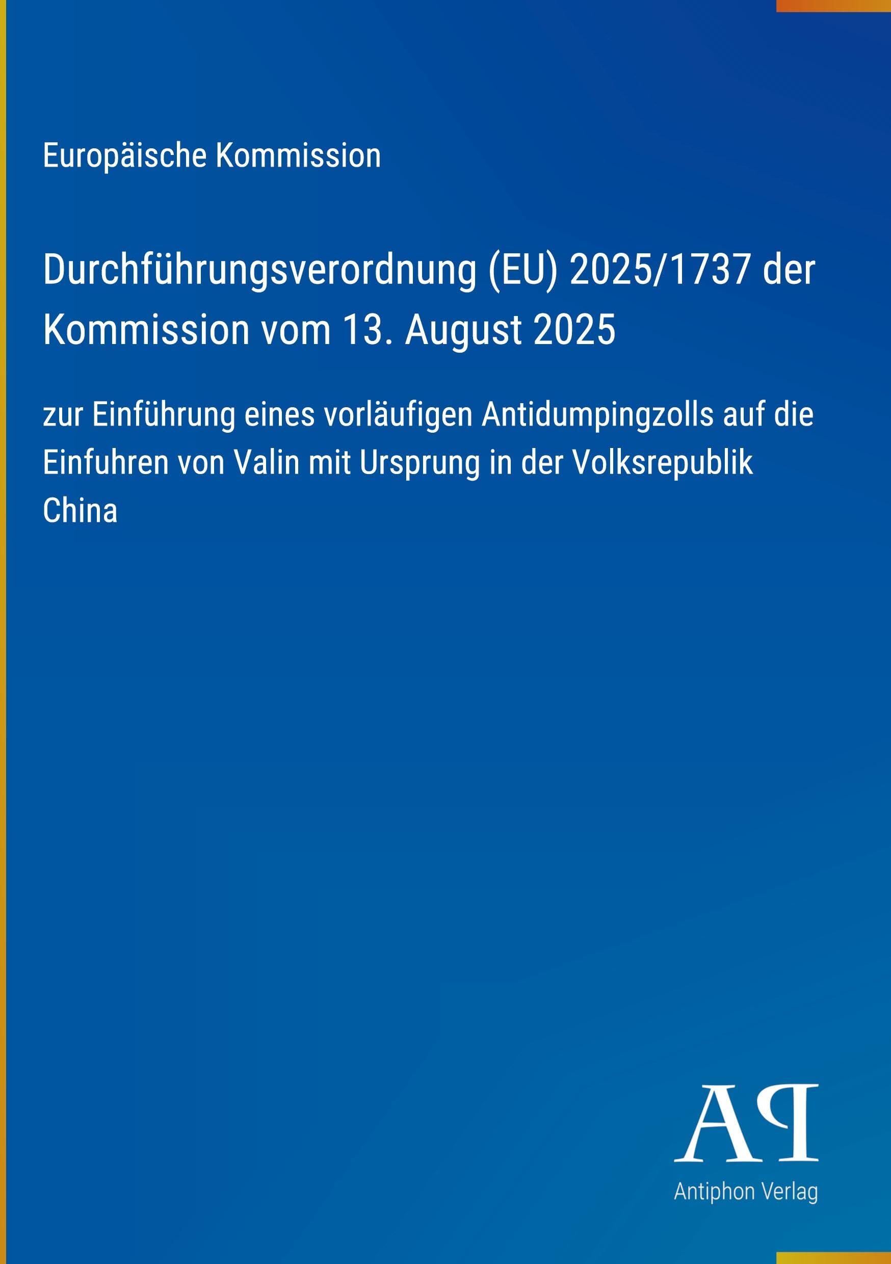 Durchführungsverordnung (EU) 2025/1737 der Kommission vom 13. August 2025