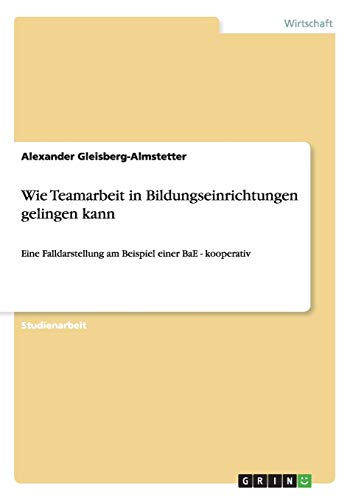 Wie Teamarbeit in Bildungseinrichtungen gelingen kann: Eine Falldarstellung am Beispiel einer BaE - kooperativ