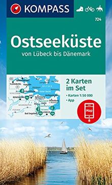 KOMPASS Wanderkarte 724 Ostseeküste von Lübeck bis Dänemark: 2 Wanderkarten 1:50000 im Set inklusive Karte zur offline Verwendung in der KOMPASS-App. ... Reiten. (KOMPASS-Wanderkarten, 724, Band 724)