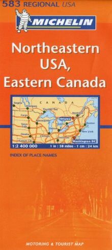 Carte routière : Northeastern USA, Eastern Canada, N° 11583 (en anglais) (Maps/Regional (Michelin))