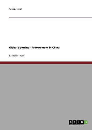 Global Sourcing. Procurement in China