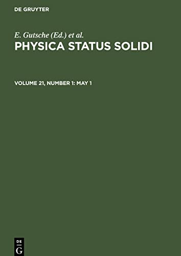 Physica status solidi, Volume 21, Number 1, May 1