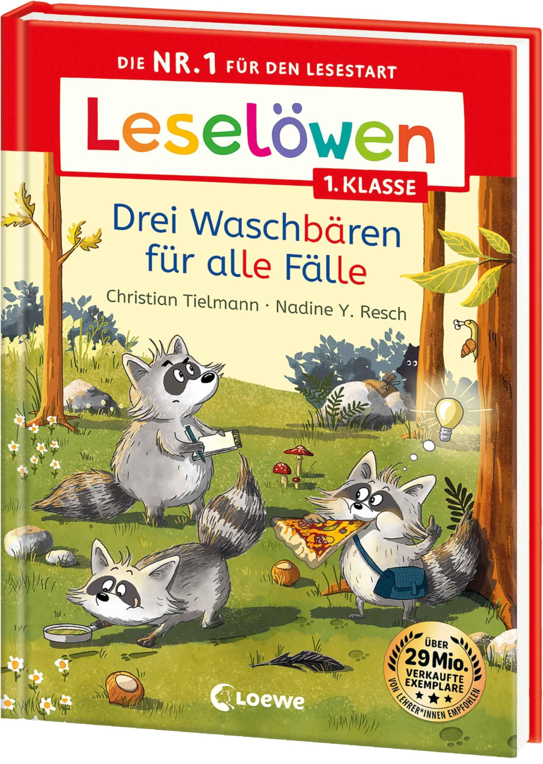Leselöwen 1. Klasse - Drei Waschbären für alle Fälle: Die Nr. 1 für den Lesestart - Mit Leselernschrift ABeZeh - Erstlesebuch für Kinder ab 6 Jahren