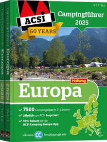 ACSI Campingführer Europa 2025: Bestehend aus 2 Bänden inkl. ACSI CampingCard Ermässigungskarte