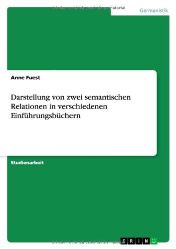 Darstellung von zwei semantischen Relationen in verschiedenen Einführungsbüchern
