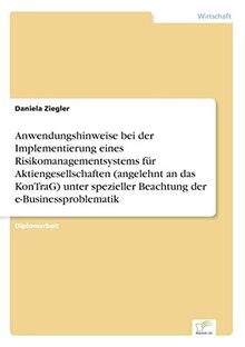 Anwendungshinweise bei der Implementierung eines Risikomanagementsystems für Aktiengesellschaften (angelehnt an das KonTraG) unter spezieller Beachtung der e-Businessproblematik