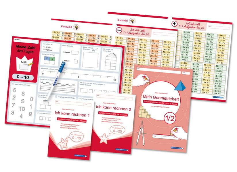 Meine Lernbox 1 - Mathematik - Fit für das 1. Schuljahr: Übungsmaterialien 1. Klasse für zu Hause und im Unterricht