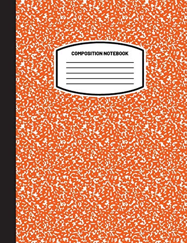 Blank Classic Classic Composition Notebook, (8.5x11) Wide Ruled Lined Paper Notebook Journal (Orange) (Notebook For Kids, Teens, Students, Adults) Back To School