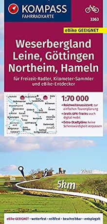 KOMPASS Fahrradkarte Weserbergland - Leine - Northeim 3363: Fahrradkarte. GPS-genau. 1:70000 (KOMPASS-Fahrradkarten Deutschland, Band 3363)
