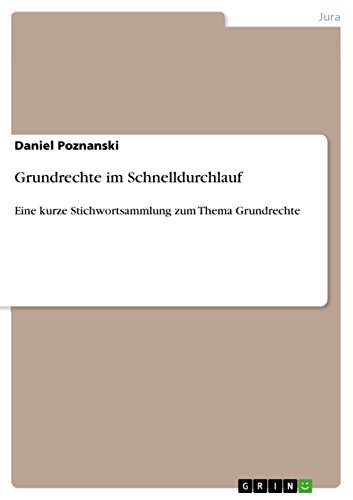 Grundrechte im Schnelldurchlauf: Eine kurze Stichwortsammlung zum Thema Grundrechte