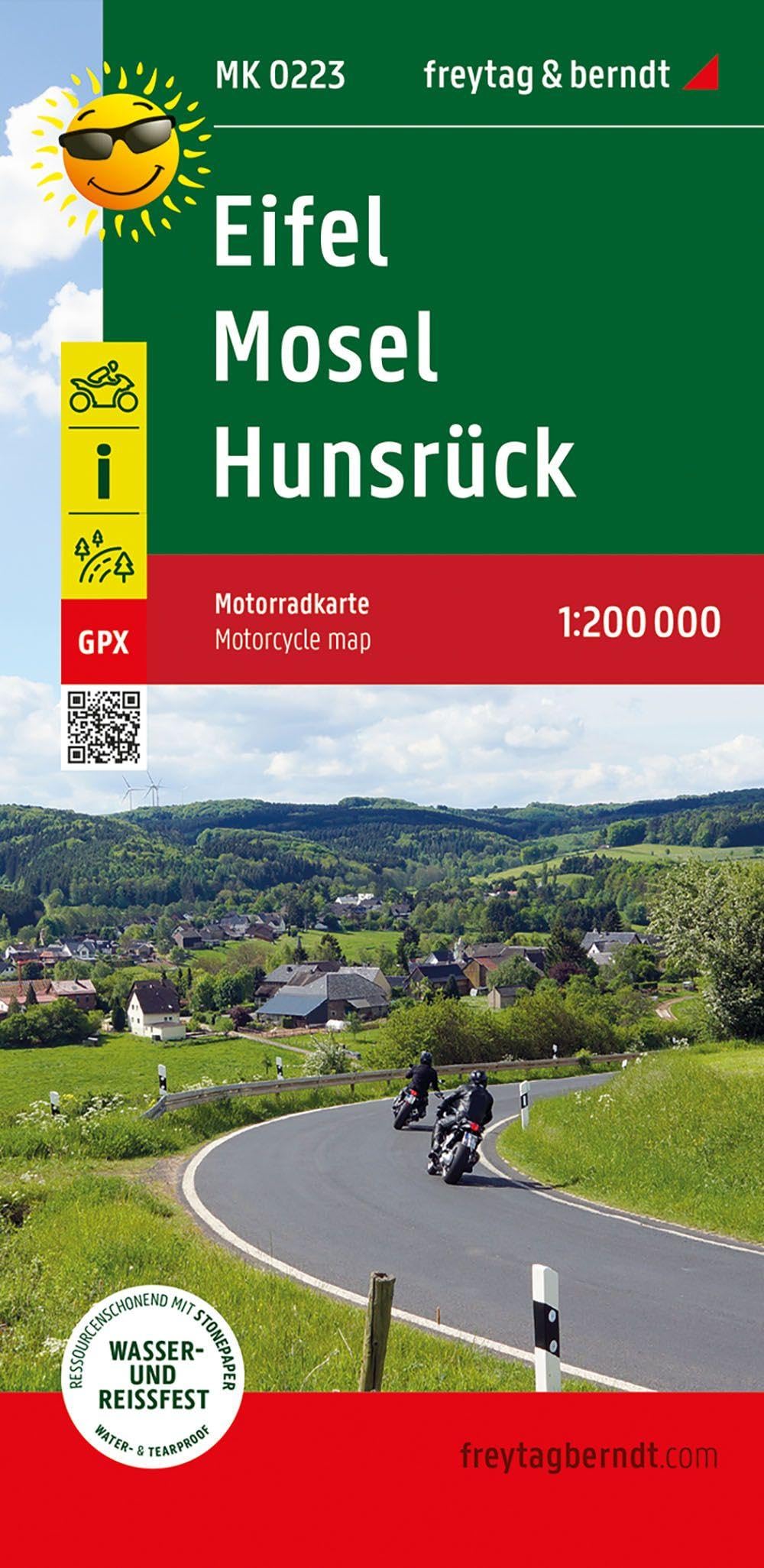 Eifel - Mosel - Hunsrück, Motorradkarte 1:200.000, freytag & berndt: Toureninfos, GPX Tracks, wasserfest und reißfest (freytag & berndt Motorradkarten)