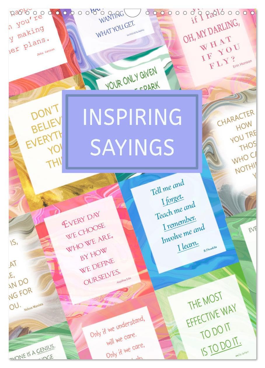 Inspiring sayings (Wall Calendar 2026 DIN A3 portrait), CALVENDO 12 Month Wall Calendar: Wise sayings from famous people.