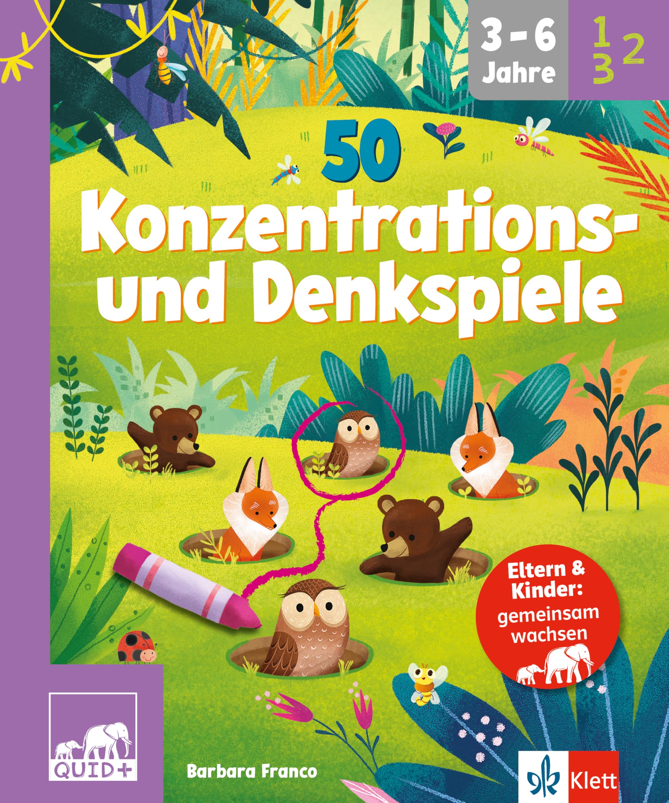 QUID+ 50 Konzentrations- und Denkspiele: für Kinder von 3–6 Jahren mit Eltern-Guide