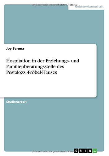 Hospitation in der Erziehungs- und Familienberatungsstelle des Pestalozzi-Fröbel-Hauses
