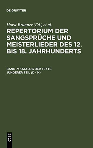 Katalog der Texte. Jüngerer Teil (D - H)