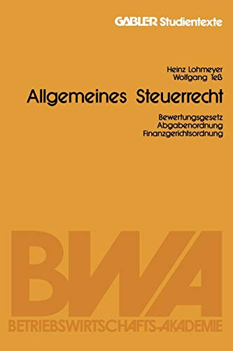 Allgemeines Steuerrecht (Gabler-Studientexte) (German Edition)