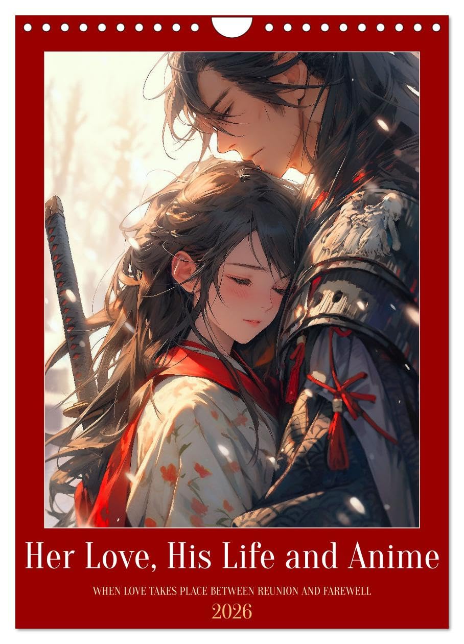 Her Love, His Life and Anime (Wall Calendar 2026 DIN A4 portrait), CALVENDO 12 Month Wall Calendar: Various love scenes captured in the popular anime manga style