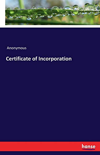 Certificate of Incorporation