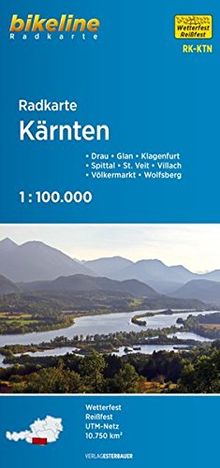 Kärnten: Drau - Glan - Klagenfurt - Spittal - St. Veit - Villach - Völkermarkt - Wolfsberg (Bikeline Radkarte)