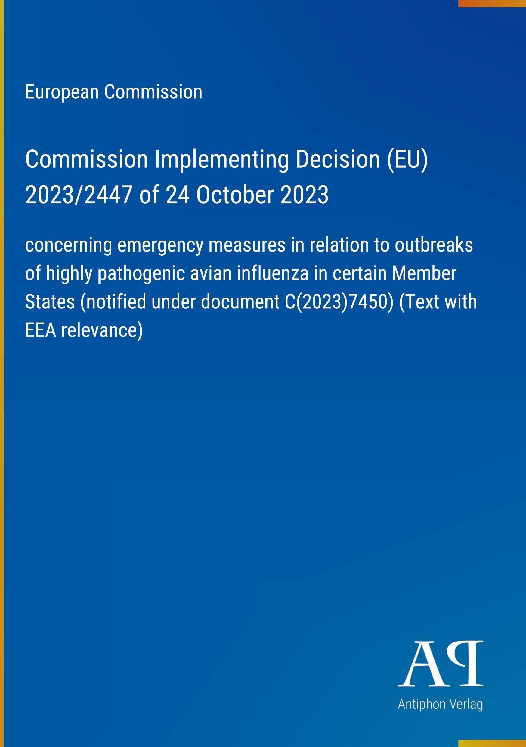 Commission Implementing Decision (EU) 2023/2447 of 24 October 2023
