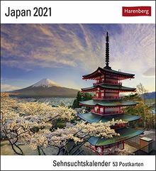 Japan Sehnsuchtskalender 2021 - Postkartenkalender mit Wochenkalendarium - 53 perforierte Postkarten zum Heraustrennen - zum Aufstellen oder Aufhängen - Format 16 x 17,5 cm