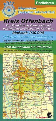 Radfahren - Kreis Offenbach: Von Frankfurt bis Darmstadt und von Mörfelden-Walldorf bis Karlstein; Maßstab 1:30.000; Mit ADFC-Tourenvorschlägen; Mit ... der Natur beschilderten Radwegen; 3. Auflage