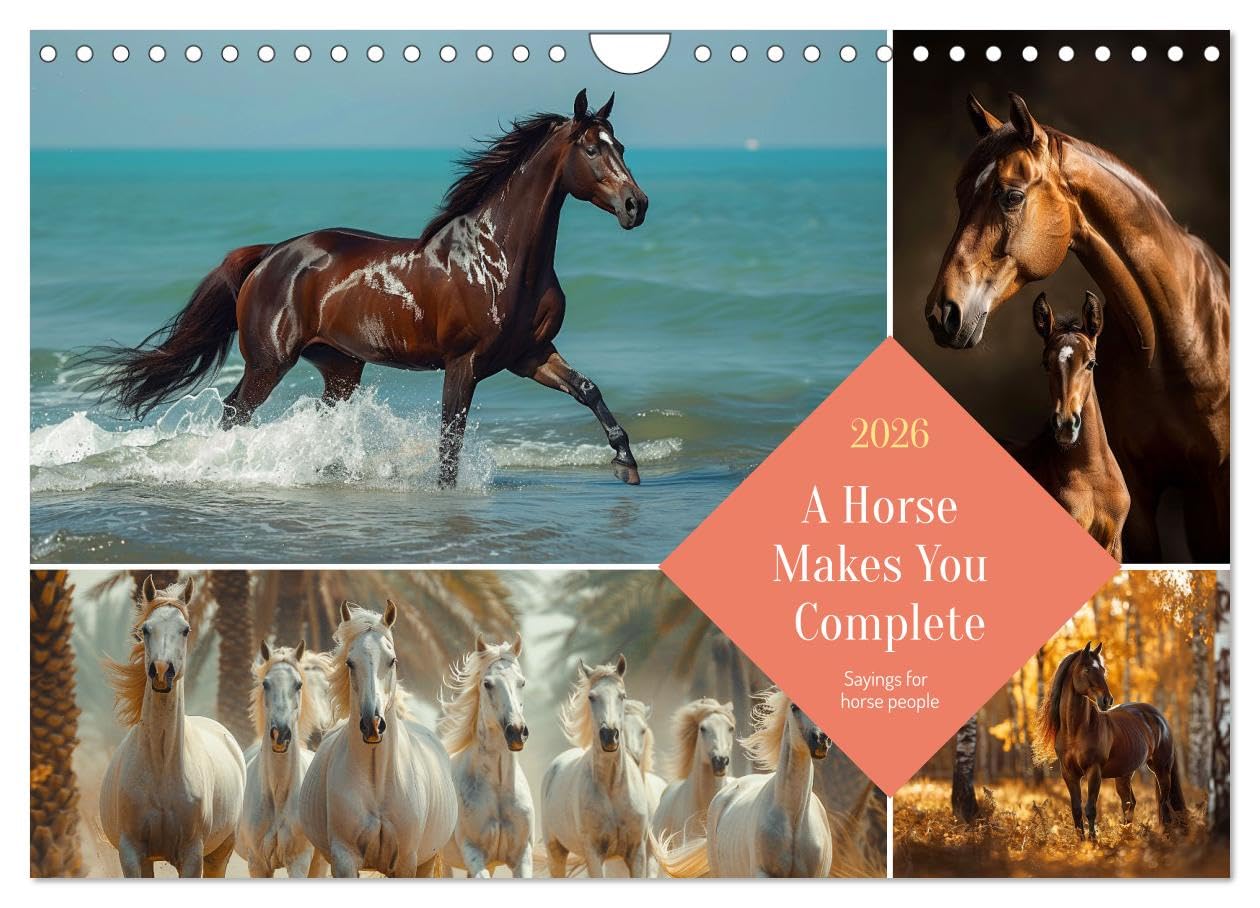 A Horse Makes You Complete (Wall Calendar 2026 DIN A4 landscape), CALVENDO 12 Month Wall Calendar: Wise words, beguiling images for horse lovers and riders