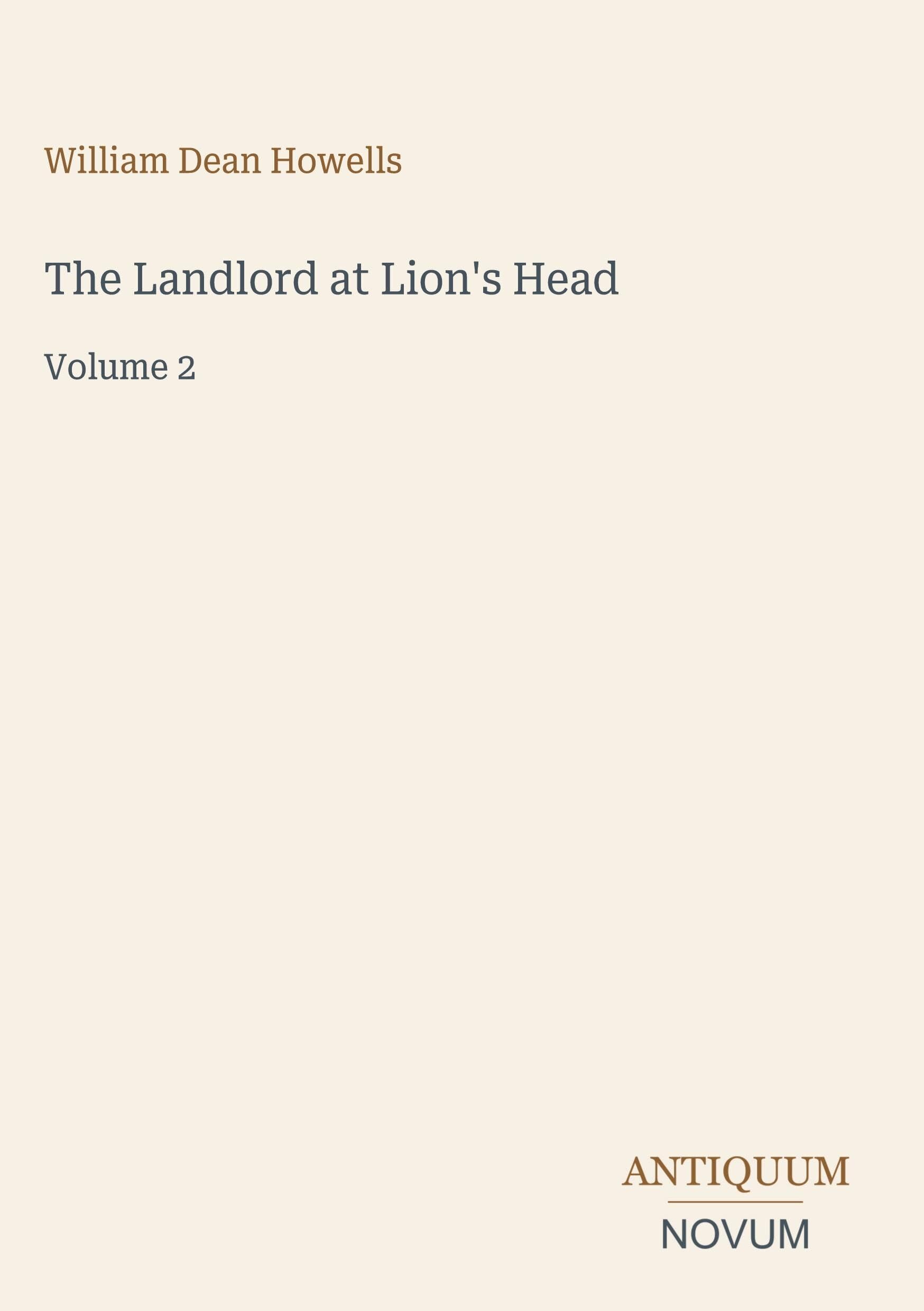 The Landlord at Lion's Head: Volume 2
