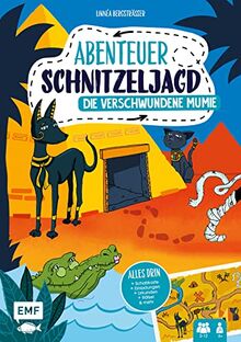 Set: Abenteuer Schnitzeljagd – Die verschwundene Mumie: Geburtstags-Set mit Schatzkarte, Einladungen, Urkunden, kniffligen Rätseln, Rezepten und vielem mehr – Für 2–12 Kinder ab 6 Jahren