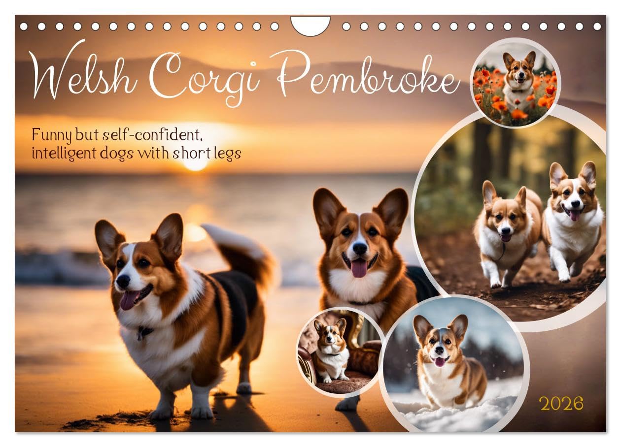 Welsh Corgi Pembroke (Wall Calendar 2026 DIN A4 landscape), CALVENDO 12 Month Wall Calendar: Funny but self-confident, intelligent dogs with short legs